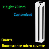10mm quartz fluorescence micro cuvette four sides transmitting light height 70mm acid and alkali resistant