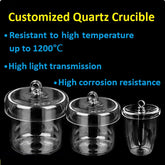 20/30/50/100/200ml High temperature resistant quartz glass crucible including lid