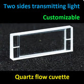 2mm Quartz flow cuvette 500ul pore diameter 0.5mm high light transmittance customized UV cuvette