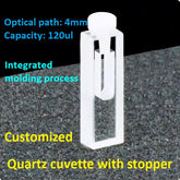 4mm quartz cuvette with stopper 120ul micro sample cell special for ultraviolet transmission research