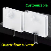 50mm quartz flow cuvette with UV transmission, acid and alkali resistance, specially designed for scientific research can be customized