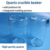 High-temperature resistant straight tube quartz glass crucibles transparent beakers with lids corrosion resistant laboratory vessels can be customized