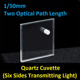 Quartz Fluorescent Cuvette 1/50mm Two Optical Path Length Six Sides Transmitting Light Capacity 2ml Ultraviolet Cuvette