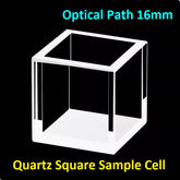 Quartz Square Sample Cell Optical Glued Integrated Process Optical Path 16mm Four Sides Transmitting Light Ultraviolet Cuvette Customized