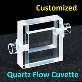 Quartz flow cell cuvette optical path 7.5mm 4.5ml High light transmittance and ultraviolet transmission customized