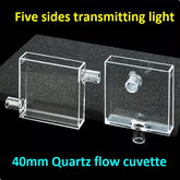 Quartz flow cuvette 40/10mm dual optical path high transmission in ultraviolet fluorescence integrated molding process resistant to acid and alkali customizable