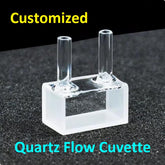Quartz flow cuvette with optical path 10mm/2ml optical glued integrated molding process resistant to high temperatures acid and alkali ultraviolet cuvette