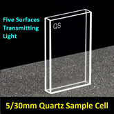 Quartz fluorescence sample cell 5mm/30mm two optical path ultraviolet cuvette five sides transmitting light resistant to acid and alkali applicable to scientific research customized