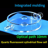 Quartz fluorescent cylindrical flow cell optical path 10mm integrated molding process quartz tube joint resistant to acid and alkali customized ultraviolet cuvette