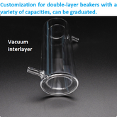Quartz glass photocatalytic reactor reaction vessel quartz double-layer cold trap jacketed beaker High temperature resistance graduated vacuum