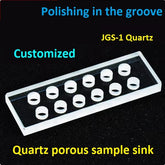 Quartz porous sample cell sample sink cuvette for detection of fluorescent solids 75*25*6mm with groove depth 5mm JGS-1 UV quartz groove polishing with high light transmission customized