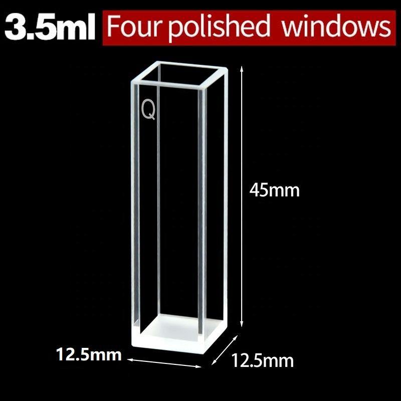 10mm Standard Quartz Fluorescence Cuvette With Lid/Four Polished Windows 2pcs - MICQstore