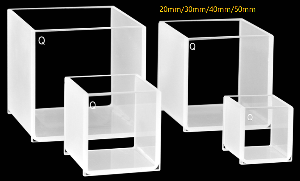 20mm/30mm/40mm/50mm Square Quartz Fluorescence Cuvette/Quartz Tank/Two or Four Polished Windows/Big Capacity 1pc - MICQstore