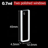 2mm Standard Quartz Cuvette with Lid/Quartz Cell/Reaction Cuvette/Spectrophotometers 2pcs