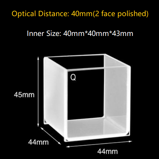 20mm/30mm/40mm/50mm Square Quartz Fluorescence Cuvette/Quartz Tank/Two or Four Polished Windows/Big Capacity 1pc - MICQstore