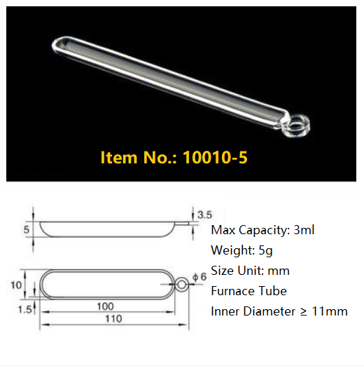 Quartz Boat /Quartz Crucible Cleaning Boat/Semicircle Sulfur Detector/Furnace Tube/Quartz Crucible Clean Boat - MICQstore