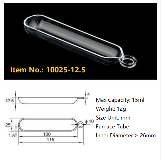Quartz Boat /Quartz Crucible Cleaning Boat/Semicircle Sulfur Detector/Furnace Tube/Quartz Crucible Clean Boat - MICQstore