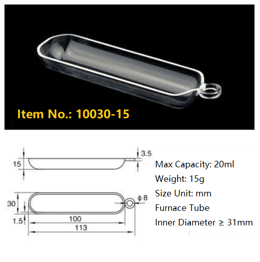 Quartz Boat /Quartz Crucible Cleaning Boat/Semicircle Sulfur Detector/Furnace Tube/Quartz Crucible Clean Boat - MICQstore