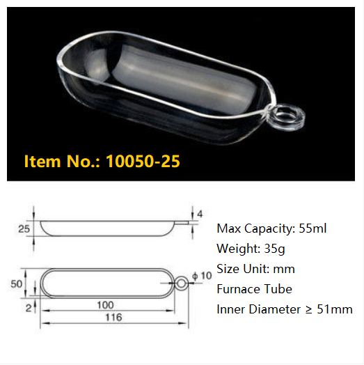 Quartz Boat /Quartz Crucible Cleaning Boat/Semicircle Sulfur Detector/Furnace Tube/Quartz Crucible Clean Boat - MICQstore