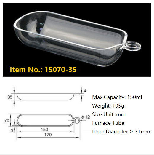 Quartz Boat /Quartz Crucible Cleaning Boat/Semicircle Sulfur Detector/Furnace Tube/Quartz Crucible Clean Boat - MICQstore