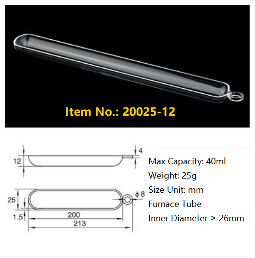 Quartz Boat /Quartz Crucible Cleaning Boat/Semicircle Sulfur Detector/Furnace Tube/Quartz Crucible Clean Boat - MICQstore