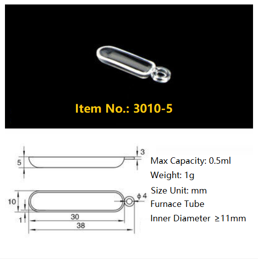 Quartz Boat /Quartz Crucible Cleaning Boat/Semicircle Sulfur Detector/Furnace Tube/Quartz Crucible Clean Boat - MICQstore