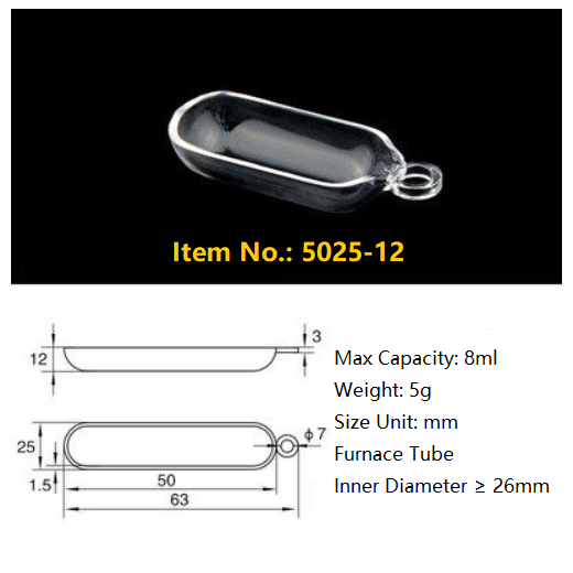 Quartz Boat /Quartz Crucible Cleaning Boat/Semicircle Sulfur Detector/Furnace Tube/Quartz Crucible Clean Boat - MICQstore