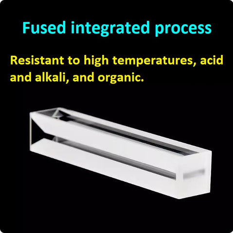 10mm quartz fluorescence micro cuvette four sides transmitting light height 70mm acid and alkali resistant