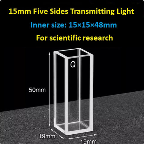 20mm/30mm/40mm/50mm Square Quartz Fluorescence Cuvette/Quartz Tank/Two or Four Polished Windows/Big Capacity 1pc