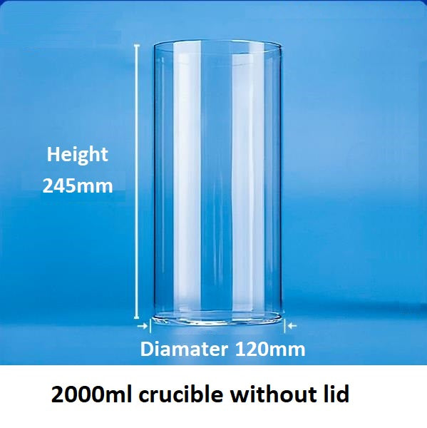 High-temperature resistant straight tube quartz glass crucibles transparent beakers with lids corrosion resistant laboratory vessels can be customized