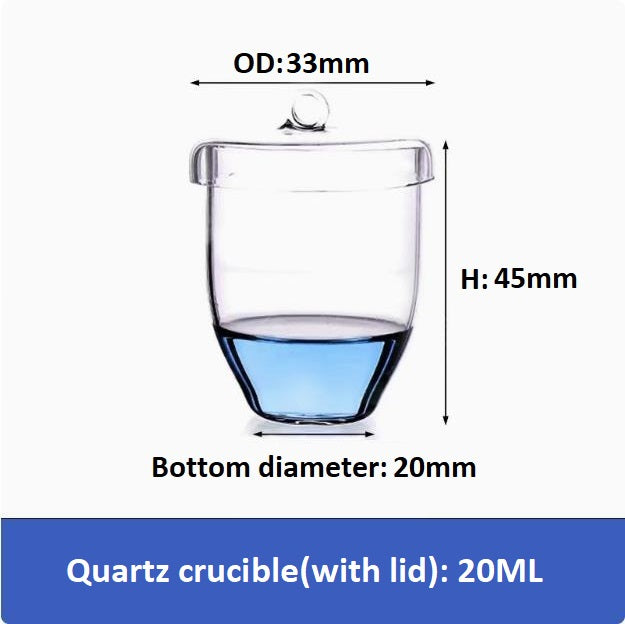 20/30/50/100/200ml High temperature resistant quartz glass crucible including lid