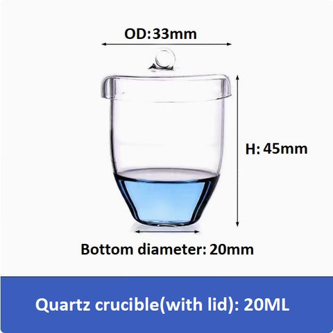 20/30/50/100/200ml High temperature resistant quartz glass crucible including lid
