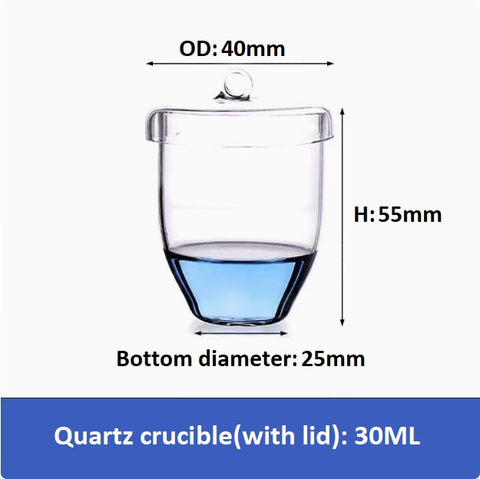 20/30/50/100/200ml High temperature resistant quartz glass crucible including lid
