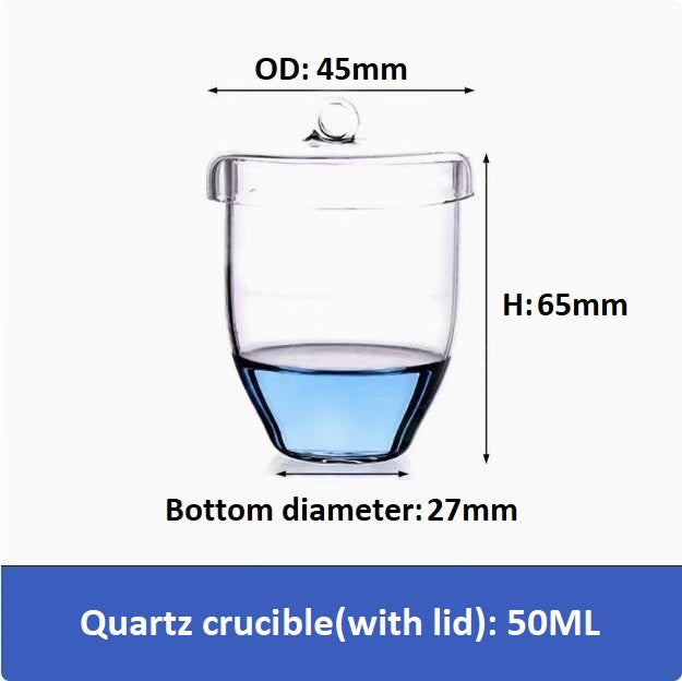 20/30/50/100/200ml High temperature resistant quartz glass crucible including lid