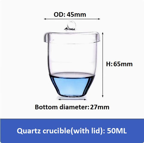 20/30/50/100/200ml High temperature resistant quartz glass crucible including lid