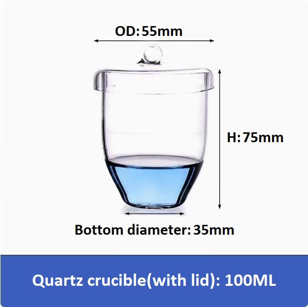 20/30/50/100/200ml High temperature resistant quartz glass crucible including lid