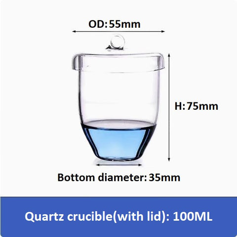 20/30/50/100/200ml High temperature resistant quartz glass crucible including lid