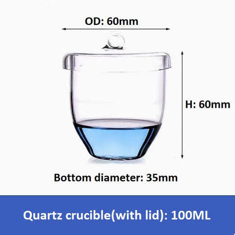 20/30/50/100/200ml High temperature resistant quartz glass crucible including lid