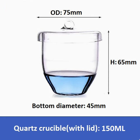 20/30/50/100/200ml High temperature resistant quartz glass crucible including lid