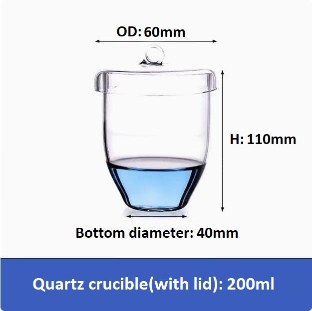 20/30/50/100/200ml High temperature resistant quartz glass crucible including lid