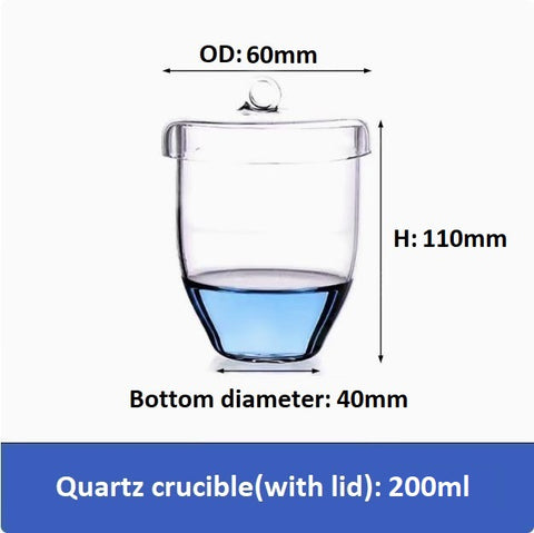 20/30/50/100/200ml High temperature resistant quartz glass crucible including lid