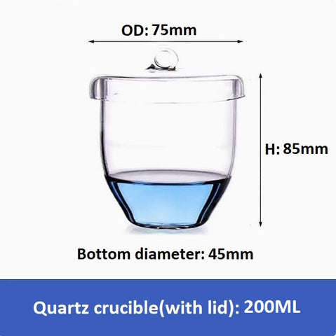 20/30/50/100/200ml High temperature resistant quartz glass crucible including lid