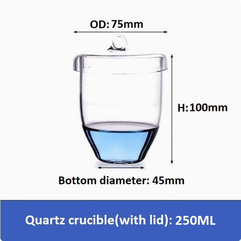 20/30/50/100/200ml High temperature resistant quartz glass crucible including lid