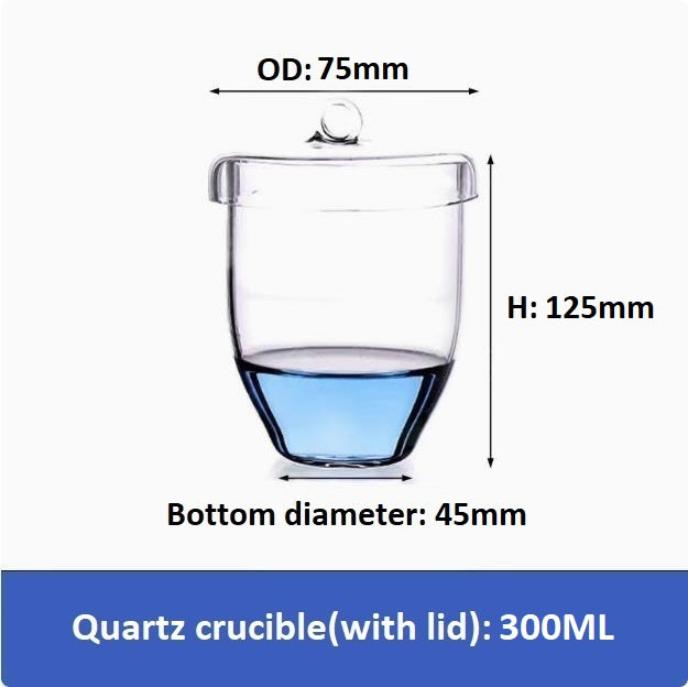 20/30/50/100/200ml High temperature resistant quartz glass crucible including lid