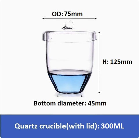 20/30/50/100/200ml High temperature resistant quartz glass crucible including lid