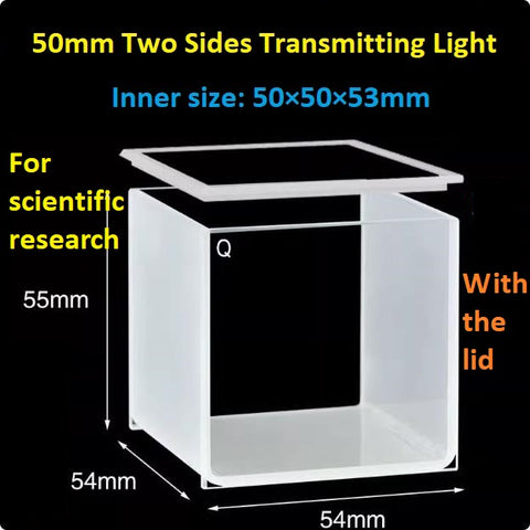 20mm/30mm/40mm/50mm Square Quartz Fluorescence Cuvette/Quartz Tank/Two or Four Polished Windows/Big Capacity 1pc