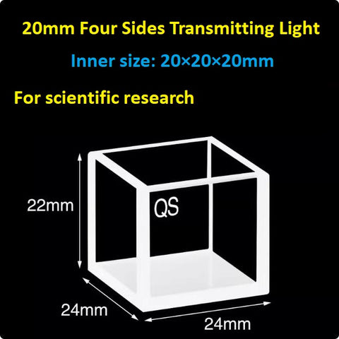 20mm/30mm/40mm/50mm Square Quartz Fluorescence Cuvette/Quartz Tank/Two or Four Polished Windows/Big Capacity 1pc