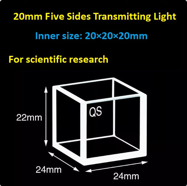 20mm/30mm/40mm/50mm Square Quartz Fluorescence Cuvette/Quartz Tank/Two or Four Polished Windows/Big Capacity 1pc