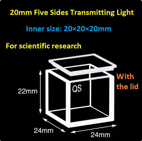 20mm/30mm/40mm/50mm Square Quartz Fluorescence Cuvette/Quartz Tank/Two or Four Polished Windows/Big Capacity 1pc