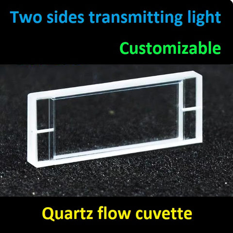 2mm Quartz flow cuvette 500ul pore diameter 0.5mm high light transmittance customized UV cuvette